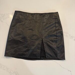 Fashion Nova Black Faux Leather Mini Skirt